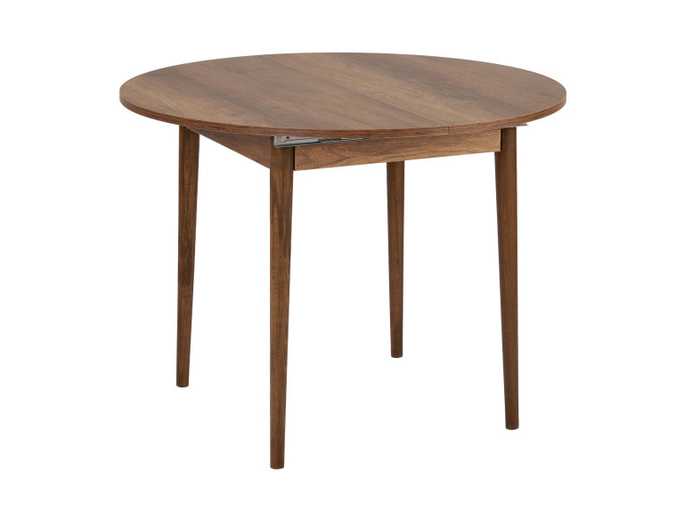 Table à manger extensible en bois "Viona" 100 x 100 x 75 cm - Barok Walnut