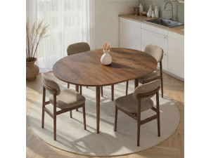 Table à manger extensible en bois "Viona" 100 x 100 x 75 cm - Barok Walnut 2