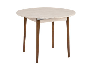 Table à manger extensible en bois "Viona" 100 x 100 x 75 cm - Travertin