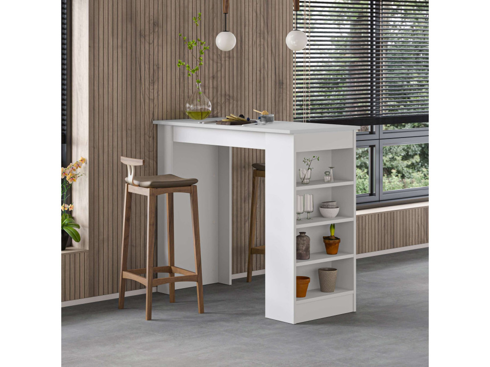 Table de bar en bois "Swallow" 117 x 54 x 101,8 cm - Blanc