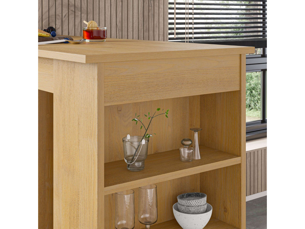 Table de bar en bois "Swallow" 117 x 54 x 101,8 cm - Chêne saphir
