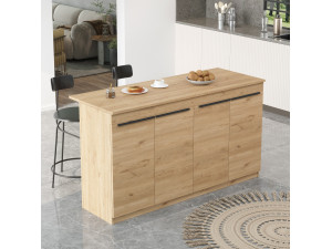 Table de cuisine en bois "Lark" - 160 x 60 x 90 cm - Marron 2