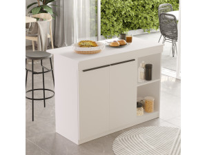 Table de cuisine en bois "Orlando" - 120 x 60 x 88 cm - Blanc 2