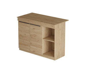 Table de cuisine en bois "Siven" - 120 x 60 x 88 cm - Marron