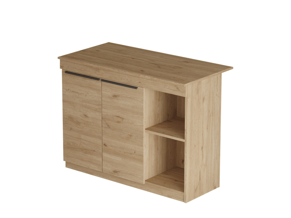 Table de cuisine en bois "Siven" - 120 x 60 x 88 cm - Marron