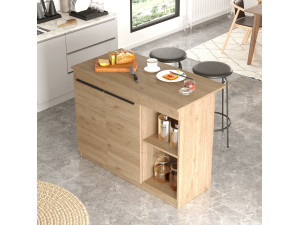 Table de cuisine en bois "Siven" - 120 x 60 x 88 cm - Marron 2