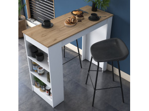 Table de repas en bois "Juan" - 120 x 50 x 100 cm - Marron 2