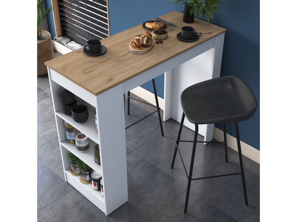 Table de repas en bois "Juan" - 120 x 50 x 100 cm - Marron
