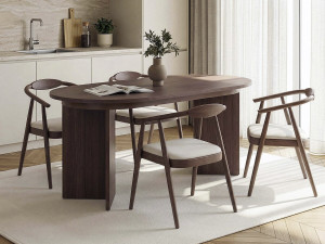 Table repas extensible en bois 160/200 cm "Sorell" - 8 places - Marron 2