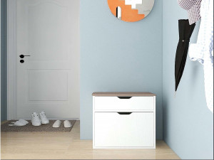 Meuble à chaussures "Wade" - 60 x 23.8 x 68 cm - Blanc 2