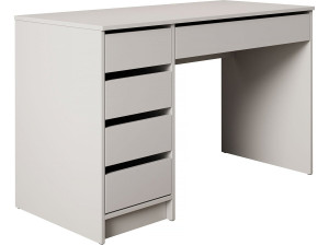 Bureau en bois 5 tiroirs "Malika" - 120 x 75 x 55 cm - Blanc
