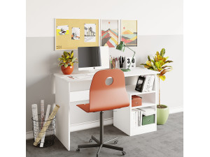 Bureau en bois "Bahar" - 120 x 50 x 74 cm - Blanc 2