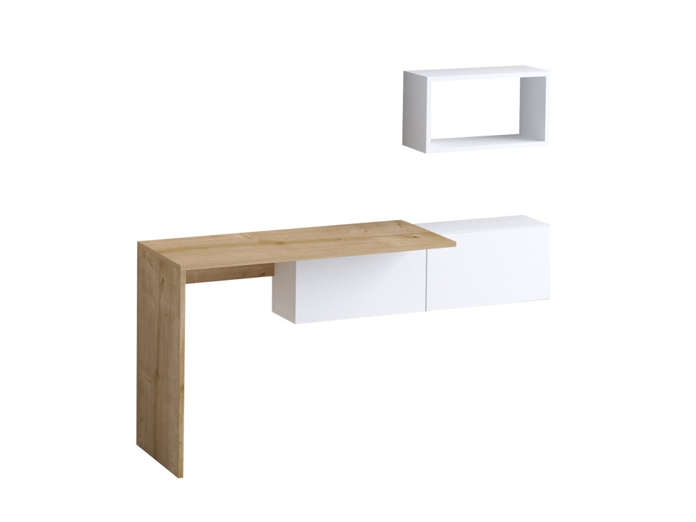 Bureau en bois "Tiff" - 145 x 45 x 74 cm - Chêne blanc