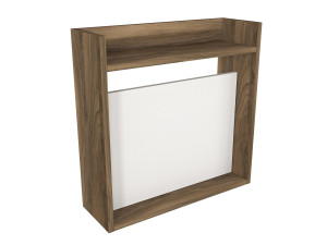 Bureau en bois "Laptop" - 60 x 19 x 60 cm - Blanc, Noyer