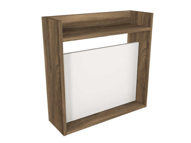 Bureau en bois "Laptop" - 60 x 19 x 60 cm - Blanc, Noyer
