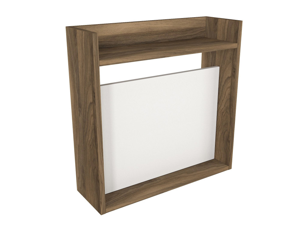 Bureau en bois "Laptop" - 60 x 19 x 60 cm - Blanc, Noyer