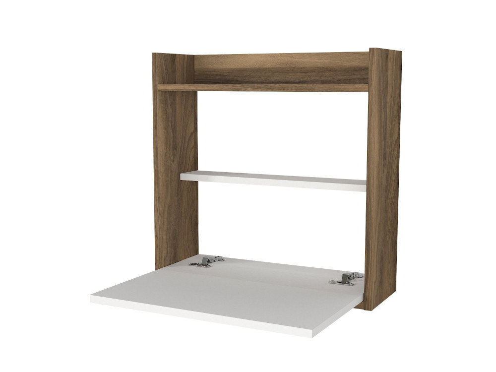 Bureau en bois "Laptop" - 60 x 19 x 60 cm - Blanc, Noyer