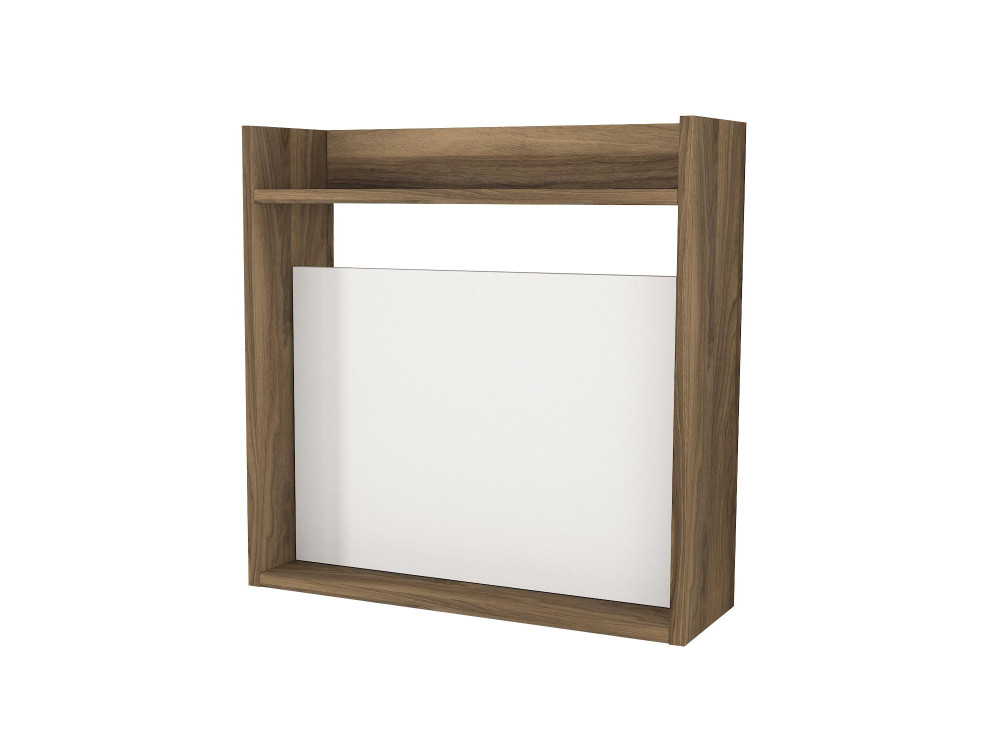 Bureau en bois "Laptop" - 60 x 19 x 60 cm - Blanc, Noyer