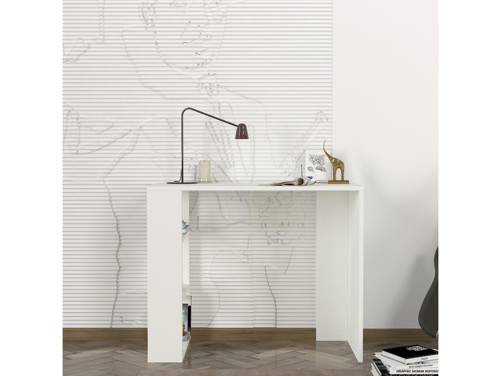Bureau en bois "Netenya" - 90 x 40 x 74 cm - Blanc