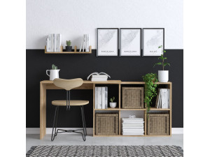 bureau en bois "Blake" 74 x 45 x 145 cm - Chêne 2