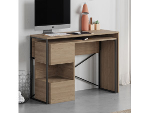 Bureau modulable en bois "Badau" - 110 x 102 x 77 cm - Marron 2