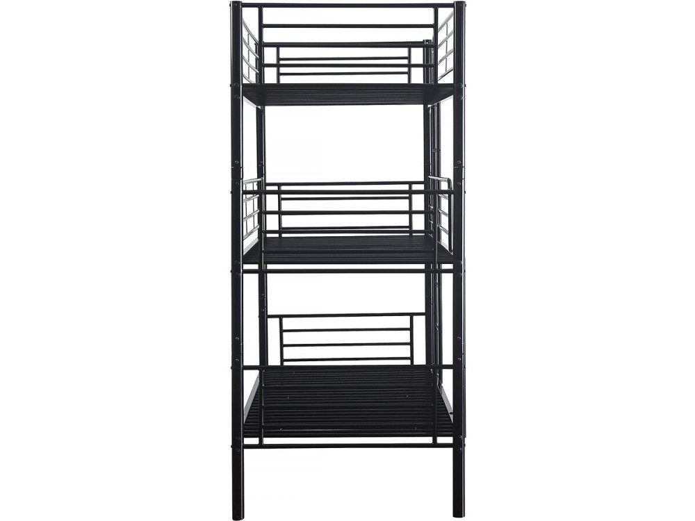 Lit superposé en métal triple "HAVIN" - 90 x 190 cm - Noir