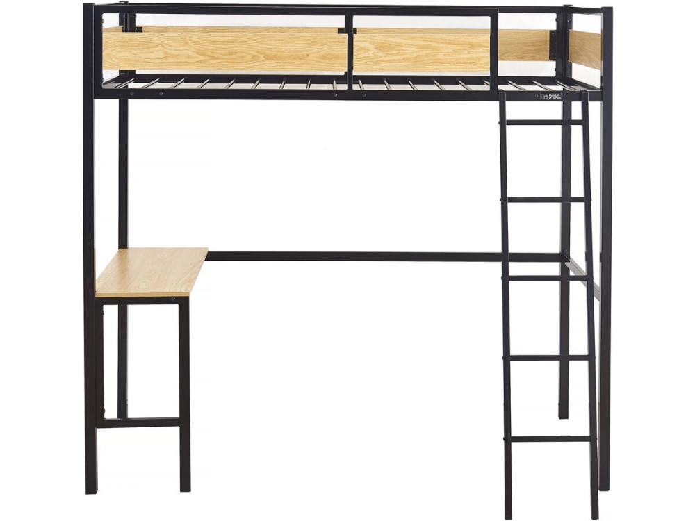 Lit mezzanine avec bureau “Ethan” - 90 x 190 cm - Noir