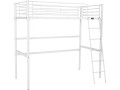 Lit mezzanine en métal "Alora" - 90 x 190 cm - Noir - Blanc