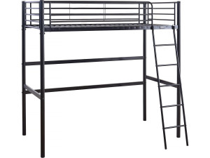 Lit mezzanine en métal "Alora" - 90 x 190 cm - Noir