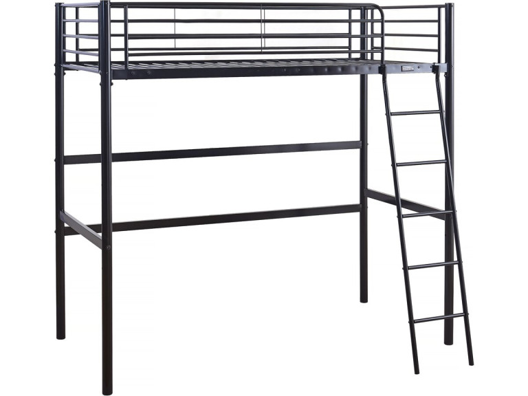 Lit mezzanine en métal "Alora" - 90 x 190 cm - Noir
