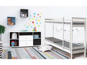 Lit Superposé bois enfant "Lionel" 90 x 190 cm - Blanc 2