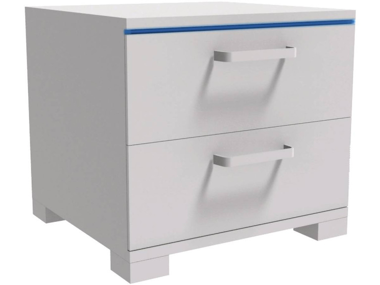 Chevet LED "Karina" - 41 x 38 x 39 cm - Blanc