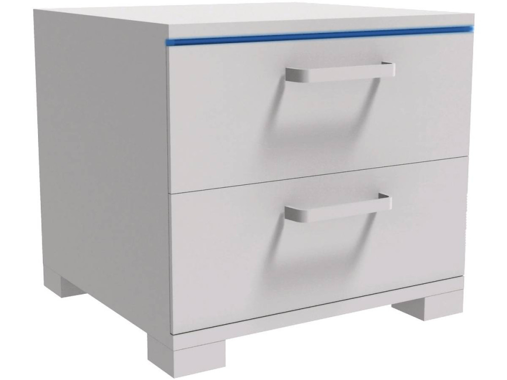 Chevet LED "Karina" - 41 x 38 x 39 cm - Blanc