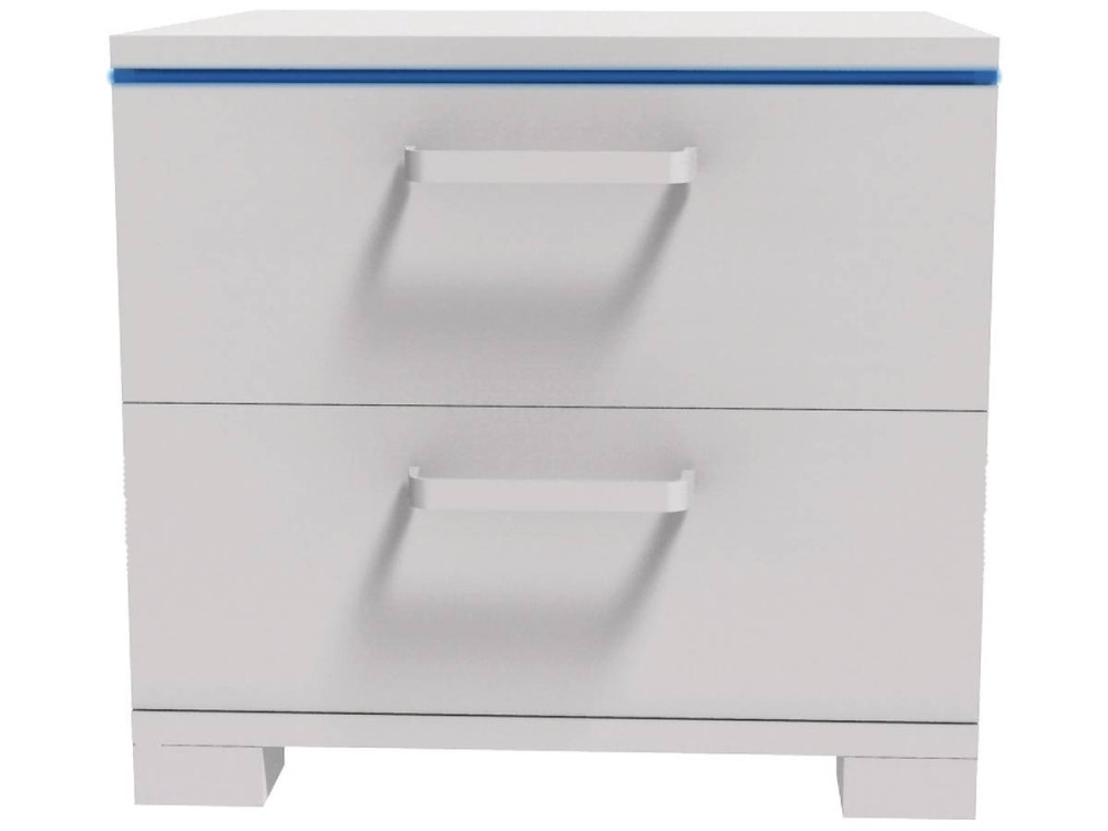 Chevet LED "Karina" - 41 x 38 x 39 cm - Blanc