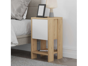Table de chevet en bois "Ema" 30 x 30 x 55 cm - Chêne saphir 2