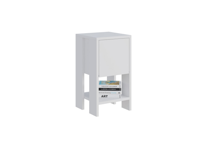 Table de chevet en bois "Ema" 30 x 30 x 55 cm - Blanc