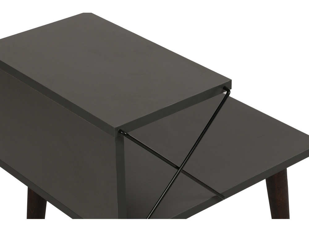 Table de chevet en bois "Cross" 50 x 40 x 55 cm - Anthracite