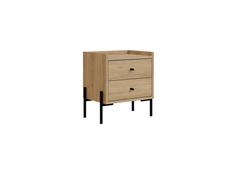Table de chevet en bois "Malta" - 45 x 35 x 52 cm - Marron clair