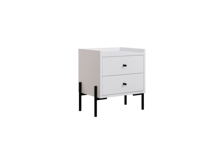 Table de chevet en bois "Malta" - 45 x 35 x 52 cm - Blanc