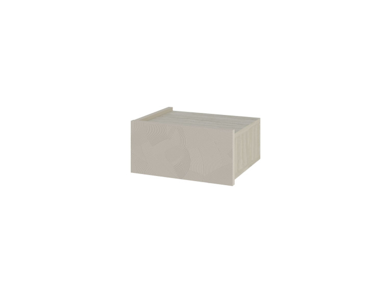 Table de chevet avec éclairage LED en bois "Onda" - 38 x 31 x 18 cm - Beige
