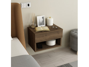 Table de chevet en bois "Ribes" - 45 x 32 x 29 cm - Marron 2