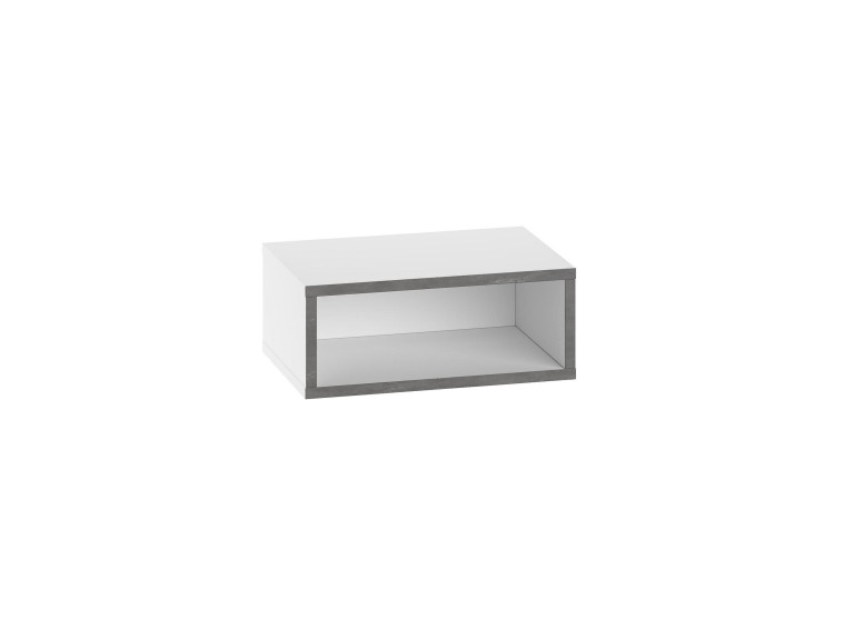 Table de chevet avec éclairage LED en bois "Brik" - 45 x 30 x 18 cm - Blanc