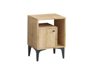Table de chevet en bois "Nuno" - 40 x 35 x 55 cm - Beige