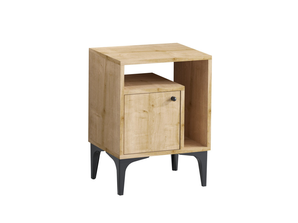 Table de chevet en bois "Nuno" - 40 x 35 x 55 cm - Beige