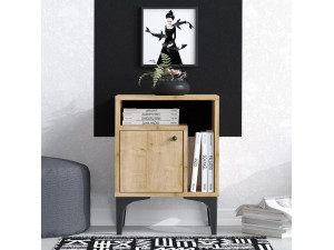 Table de chevet en bois "Nuno" - 40 x 35 x 55 cm - Beige 2