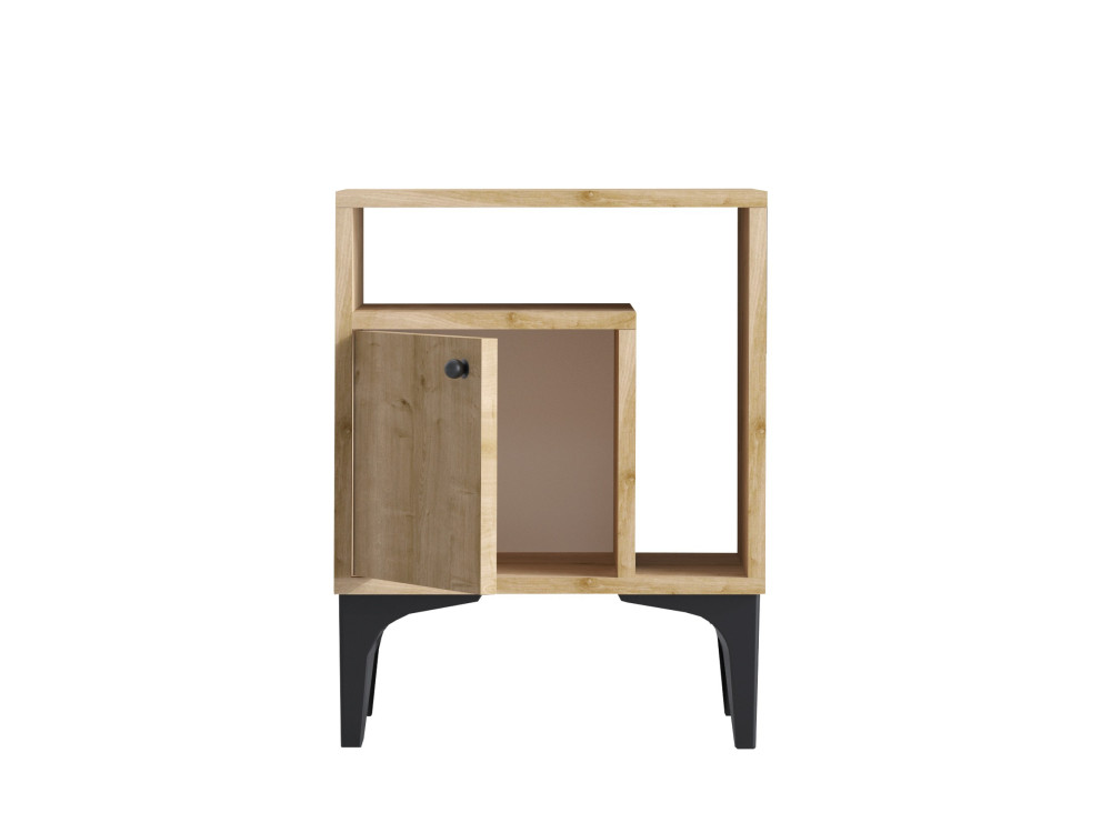 Table de chevet en bois "Nuno" - 40 x 35 x 55 cm - Beige
