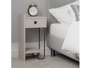 Table de chevet en bois "Sirius" - 32 x 30 x 61 cm - Moka clair 2