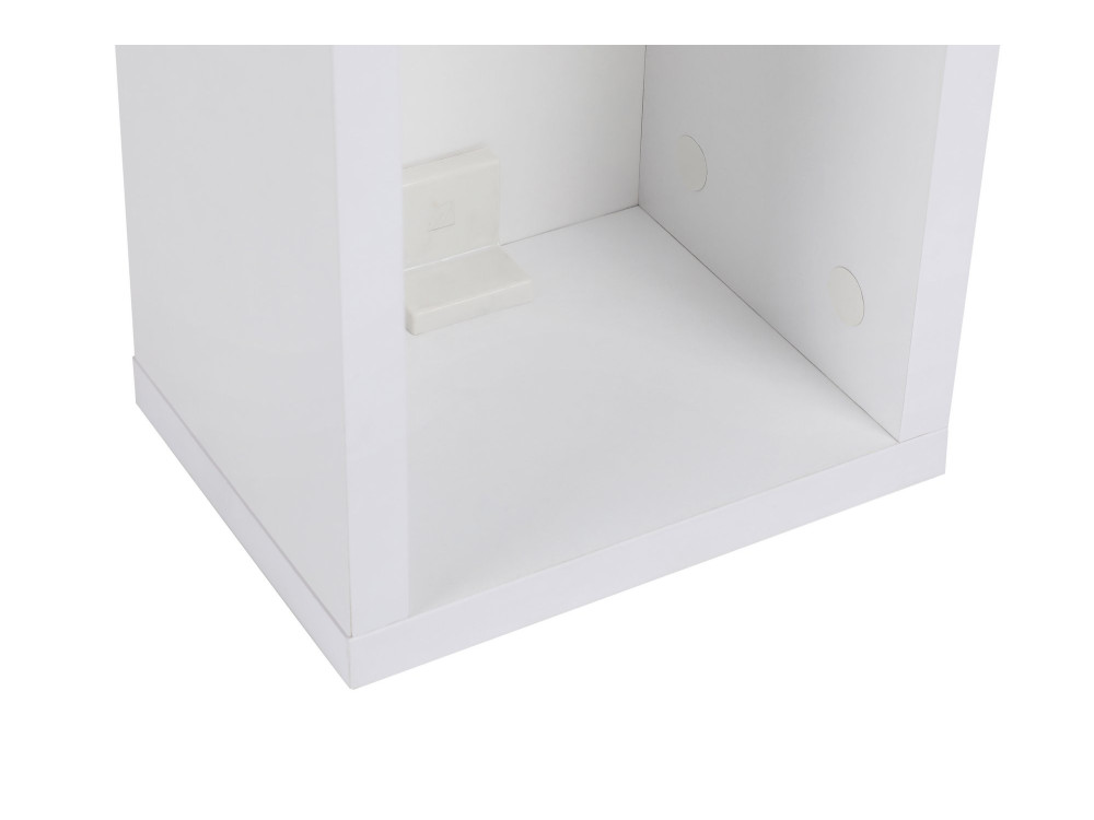 Table de chevet en bois "Turra" - 20 x 15 x 65 cm - Blanc
