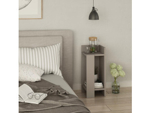 Table de chevet en bois "Elos Right" - 25 x 27 x 60 cm - Moka clair 2