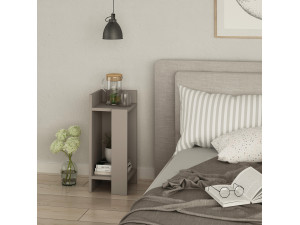 Table de chevet en bois "Elos Left" - 25 x 27 x 60 cm - Moka clair 2
